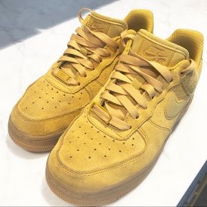 Mustard suede Air Force 1’s